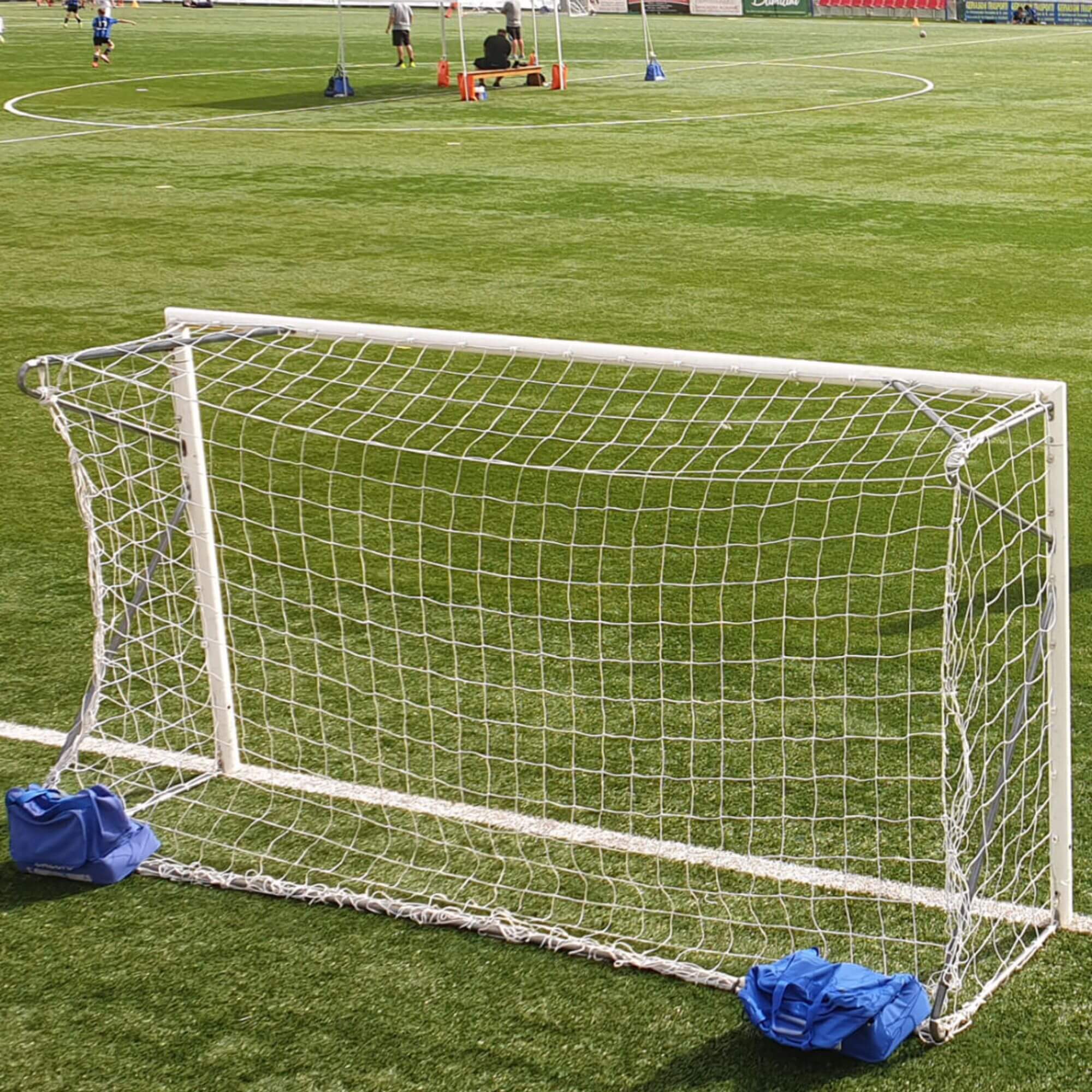 Porti de fotbal mobile din aluminiu cu profil rotund, 4 x 2 b